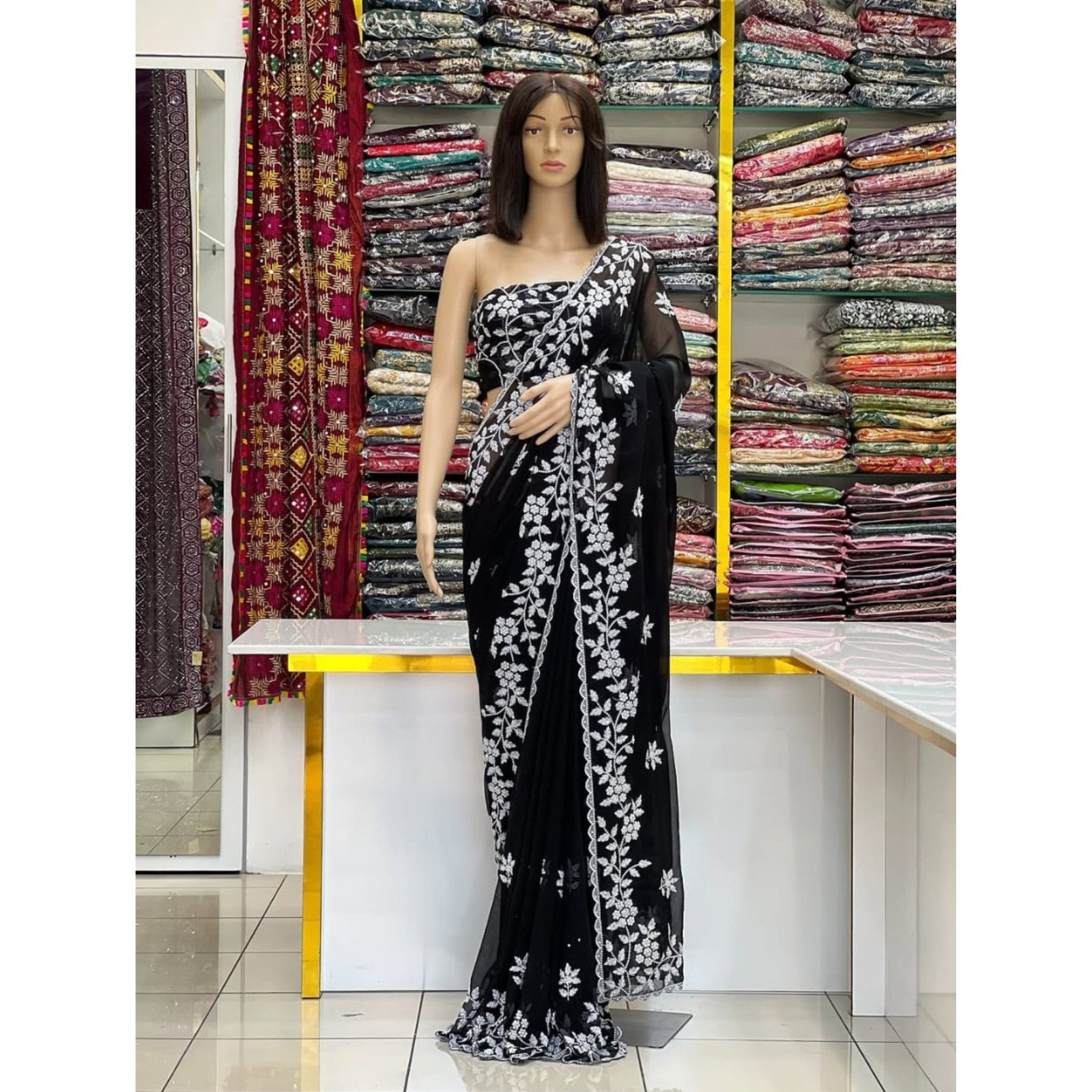 Sequence Blossom Embroidery Sharee