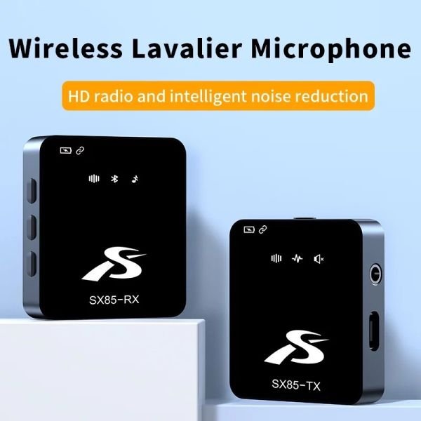 SX85 Dual Wireless Lavalier Microphone for PC DSLR Camera.