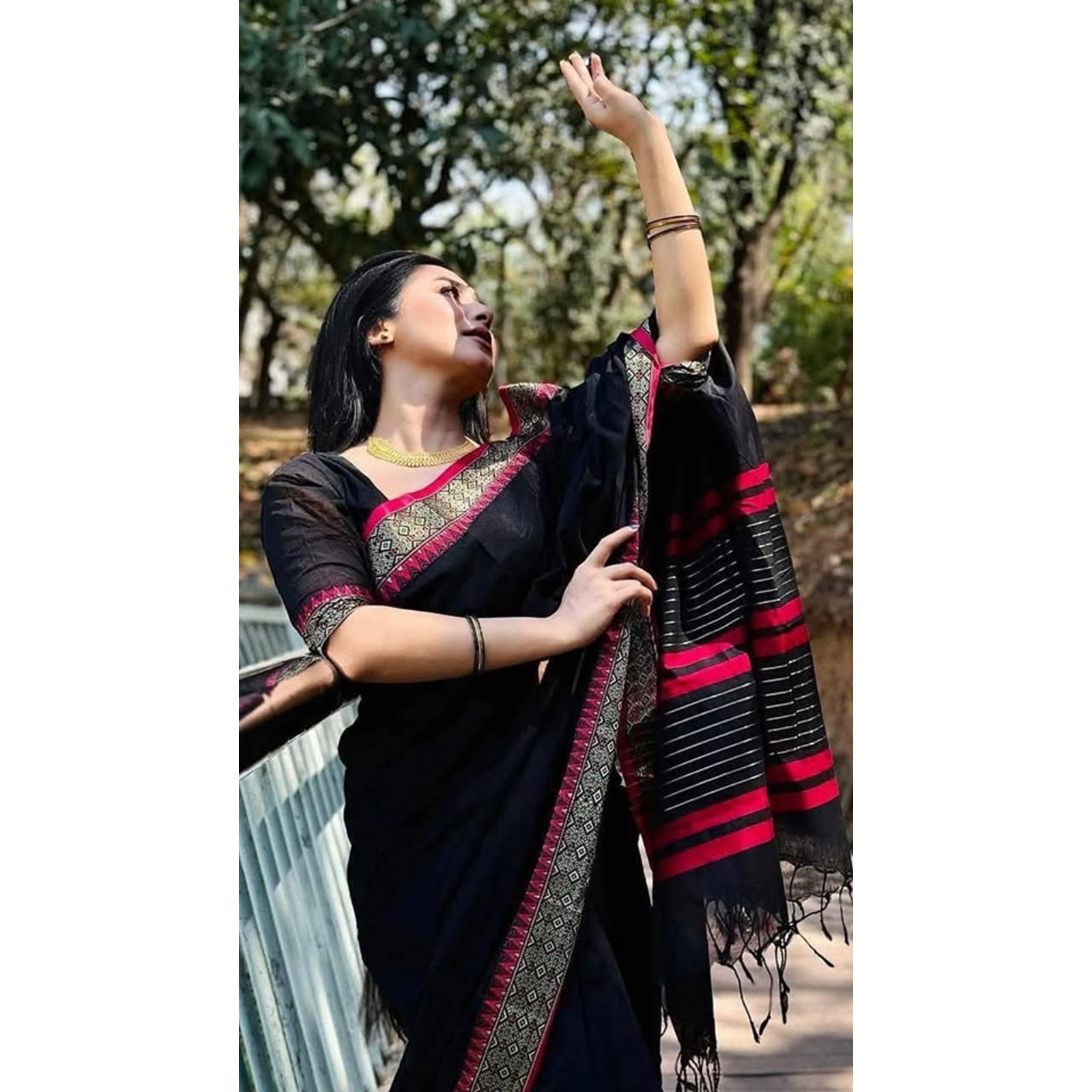 Half silk sharee with blause pcs