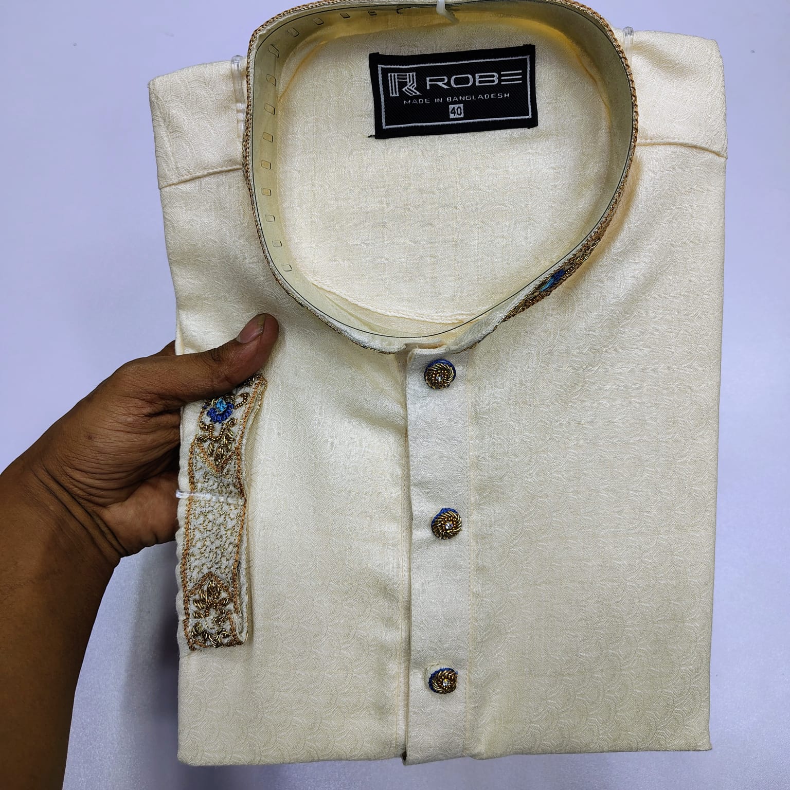 Indian Cotton Gorgeous Karchupi Panjabi