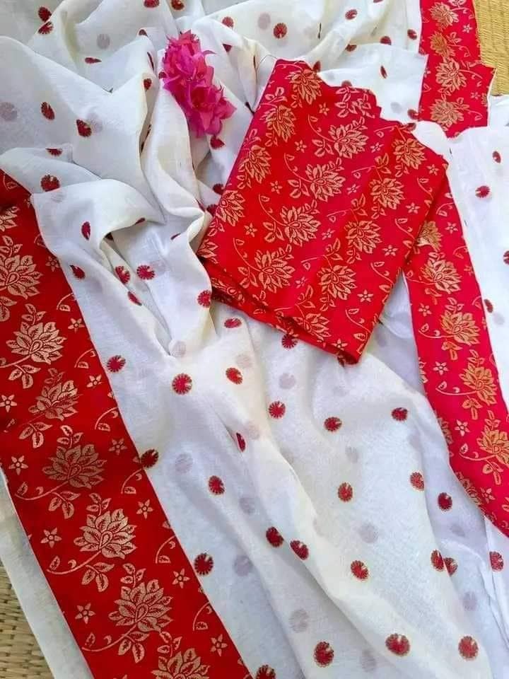 Half Silk Sharee with Blouse Piece