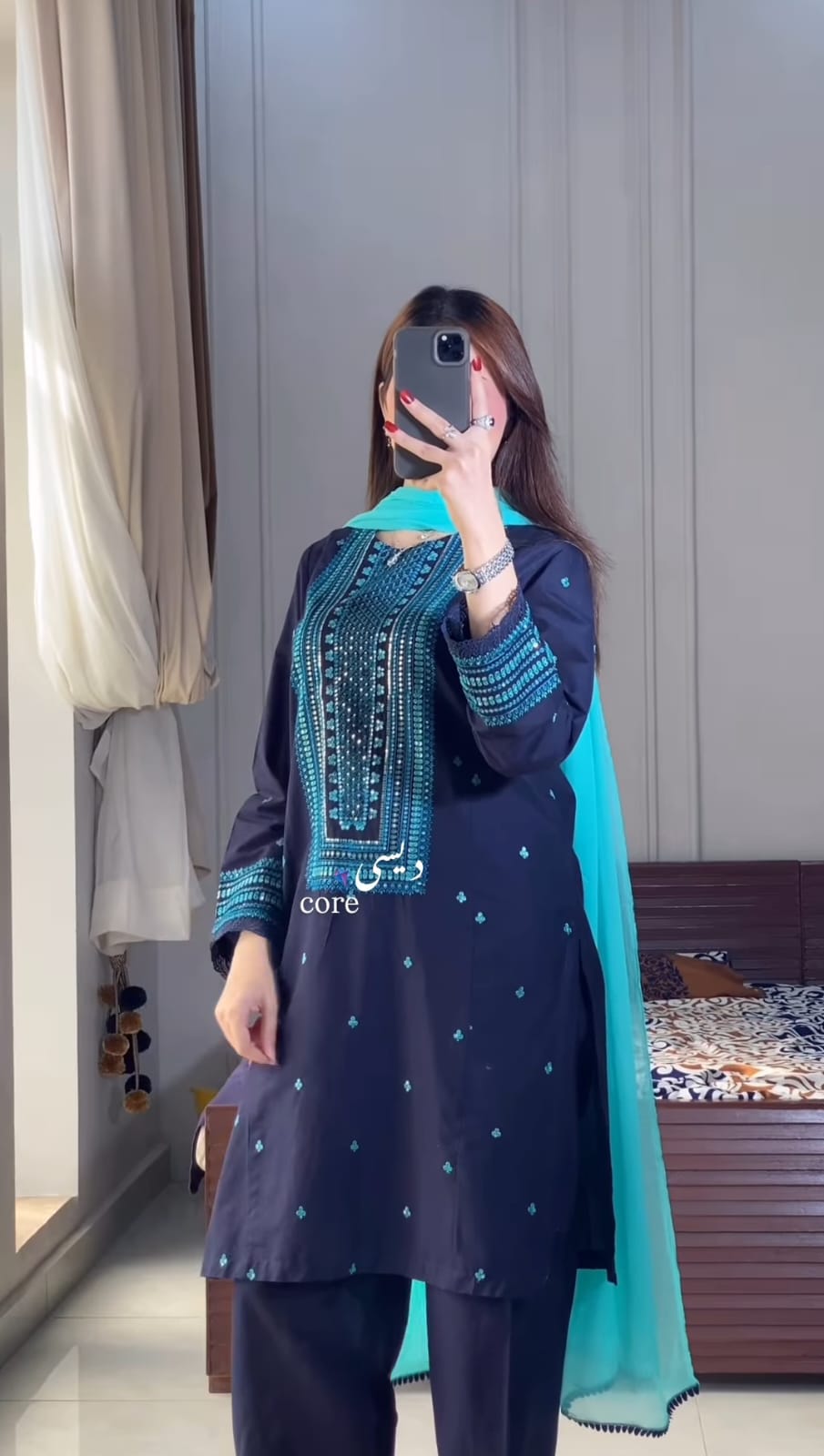 Sequence Embroidery Three Piece