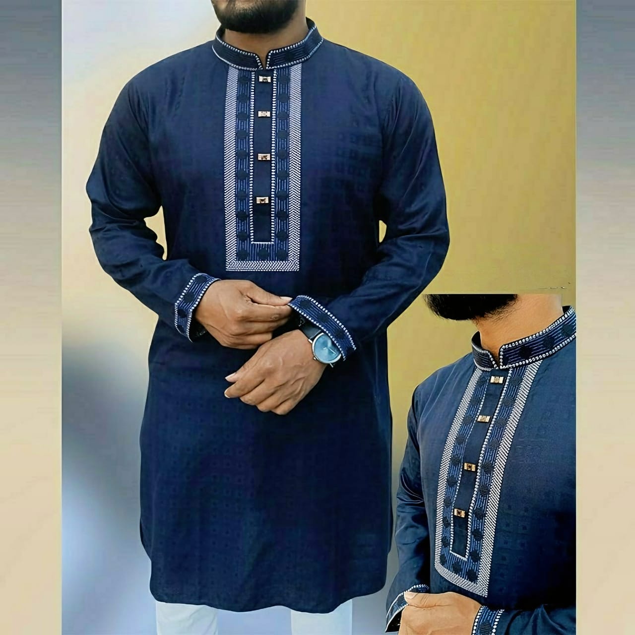 Soft Cotton Embroidery Panjabi