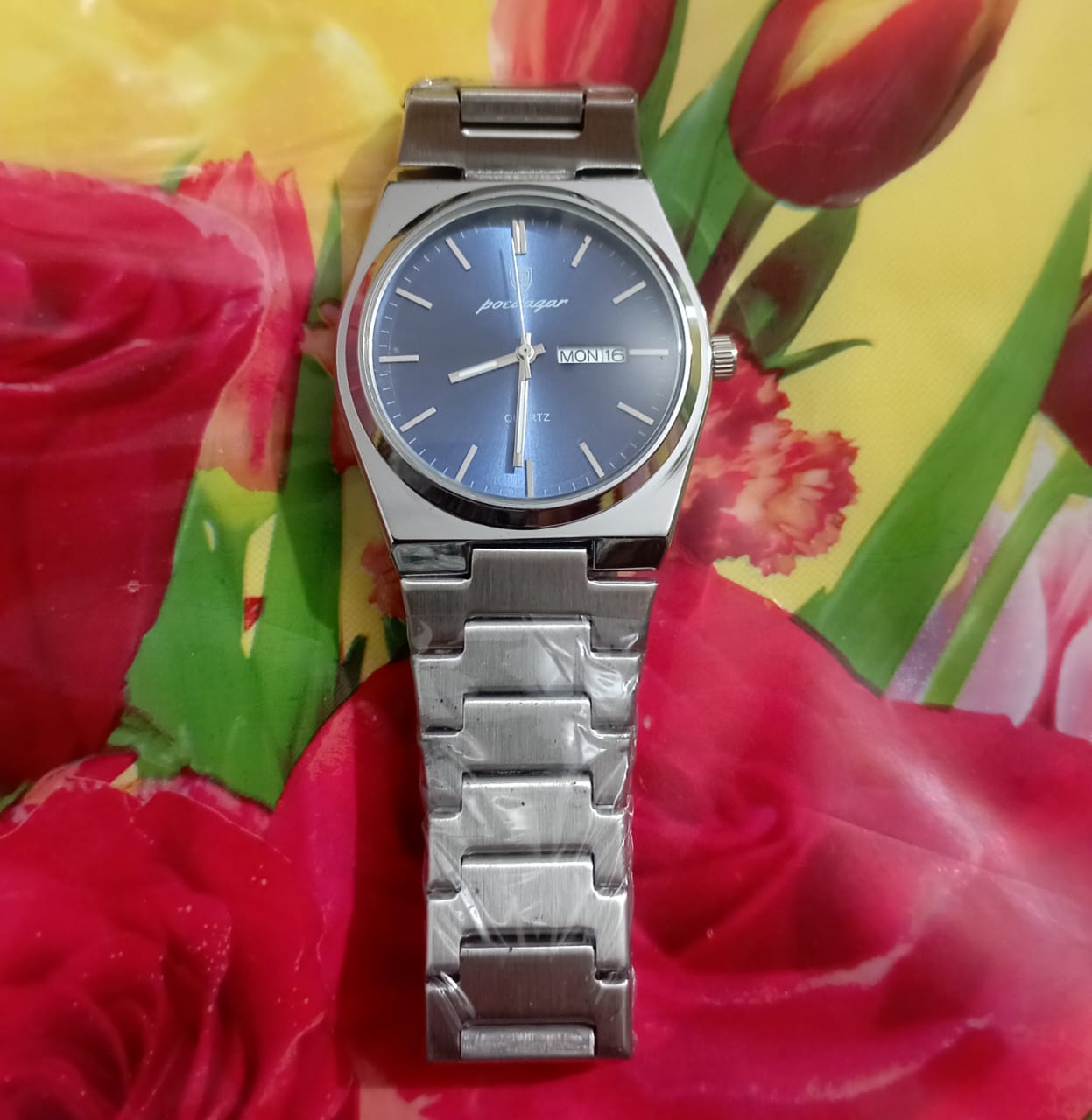 POEDAGAR 930 Men's New Luxury Luminous Date Week Stainless Steel Quartz Watch For Me