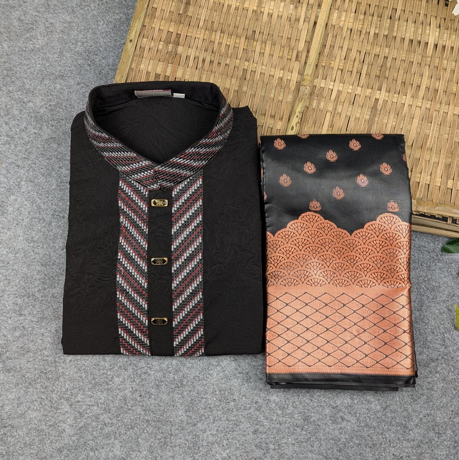 Premium Couple Set (Panjabi, Katan Saree)