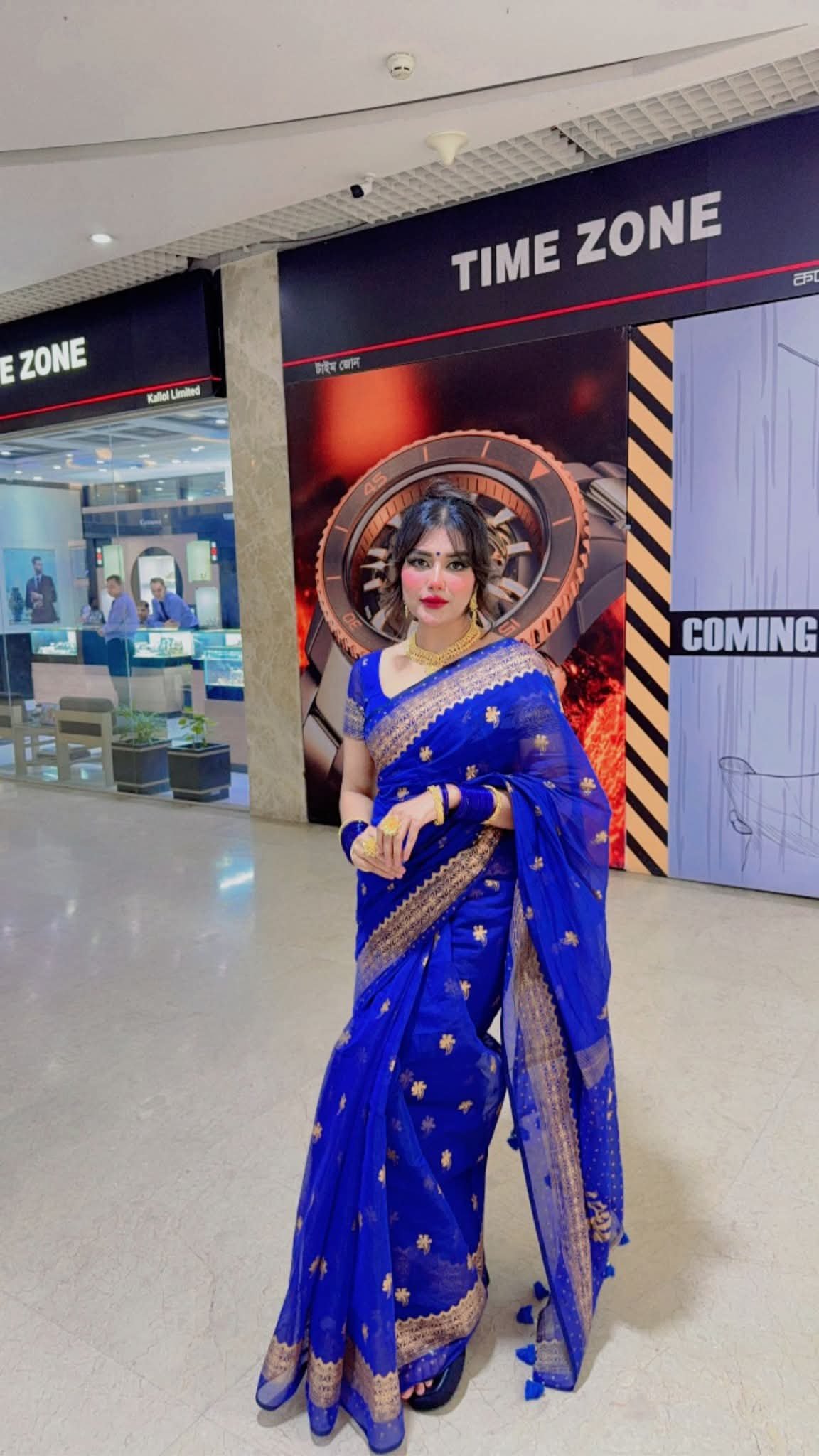 Semi Moslin Sharee with Blouse Piece