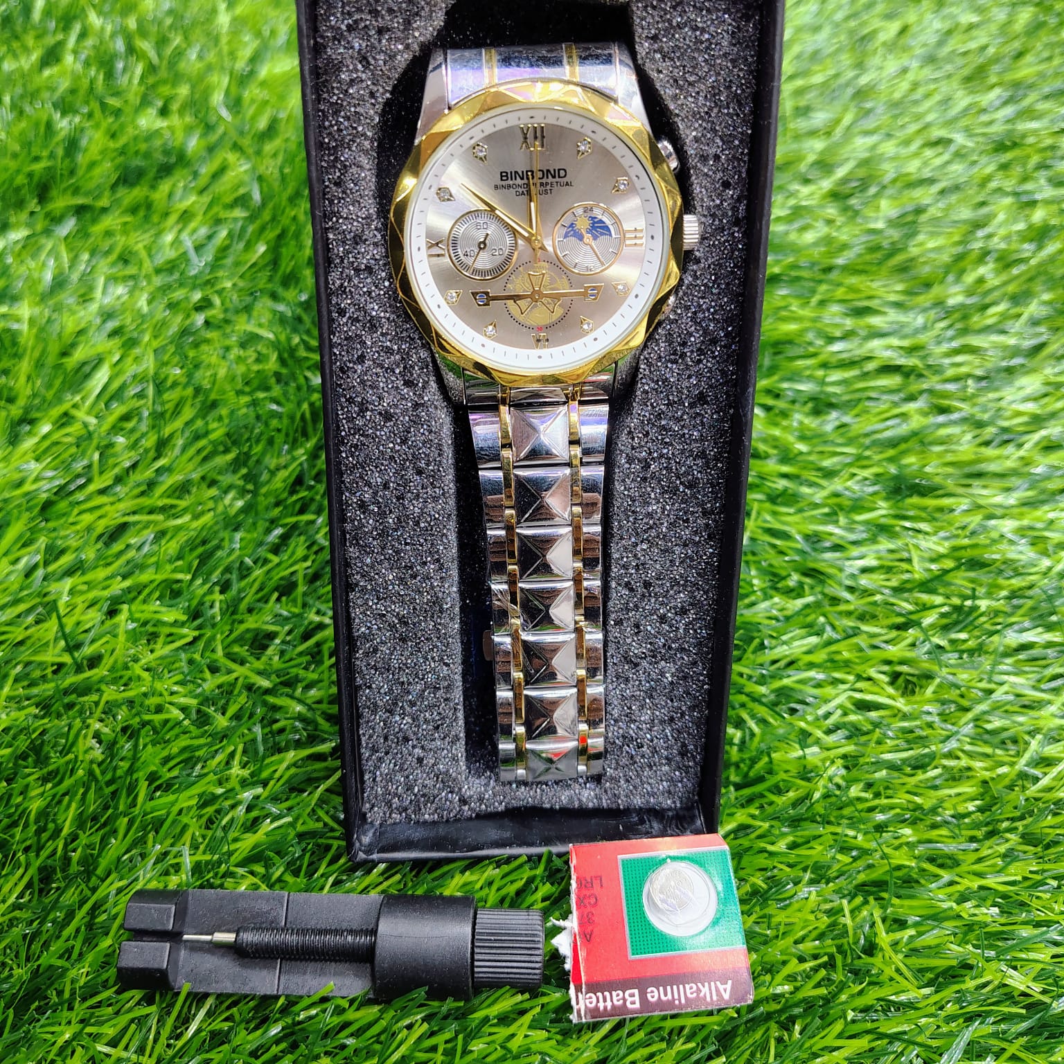 BINBOND Quartz Watches Men’s Luxury Stainless Steel 