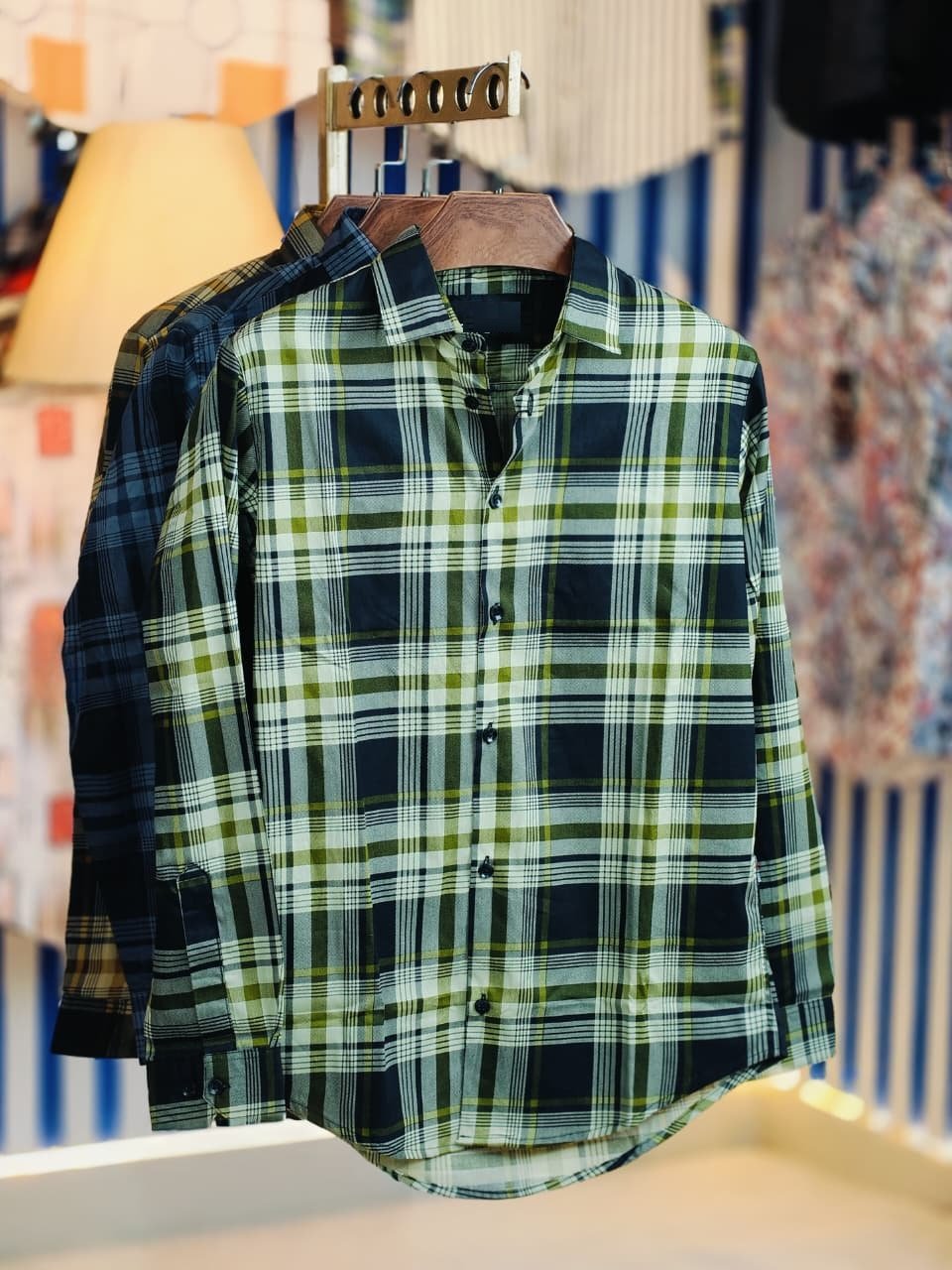 Pure Cotton full Sleeve Check & Print Shirt for Men's