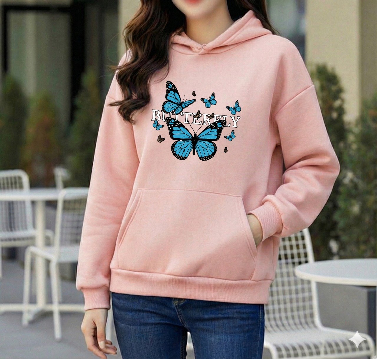Premium Comfortable Printed Ladies Winter Hoodie